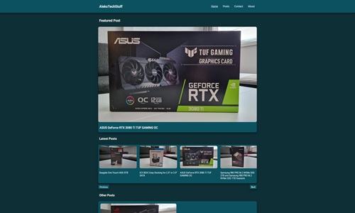 Screenshot of AleksTechStuff website