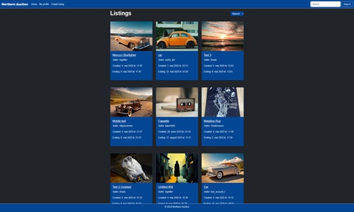 Screenshot of Northern Auction website